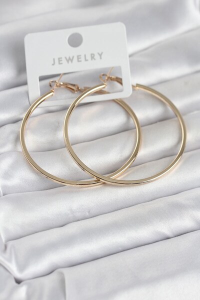 Inure Jewelry حلق نسائي من النحاس ذو حافة مربعة ذهبية اللون مقاس 54 ملم