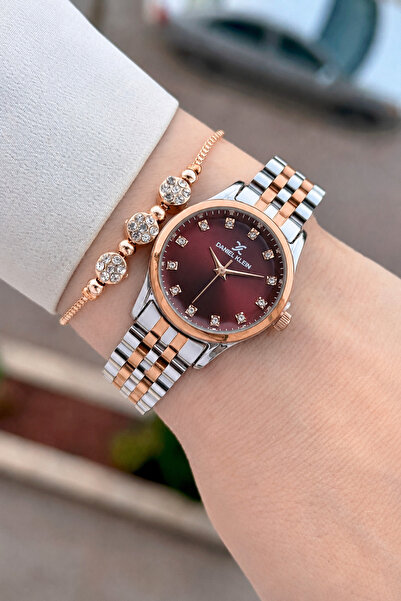 Daniel Klein Dial Claret Red Cord Bronze Metallic Color 2 Years Warranty 28 m...