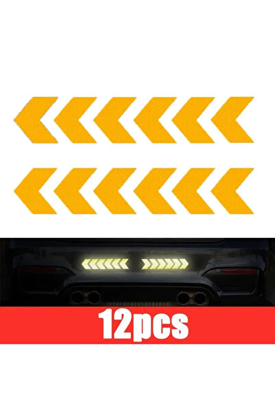 Choice yellow ISGTDRM 12 Pcs/Set Reflective Arrow Sign Tape Warning Safety St...