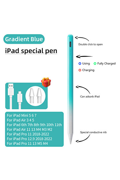 Choice5 غطاء حماية متدرج اللون الأزرق لجهاز Pencil 2025 a16 الجيل 11 والجيل 1...