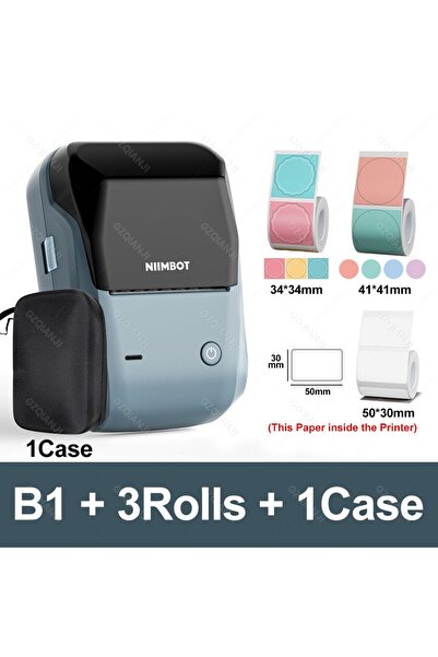 Choice4 B1 Add 3Rolls Case Niimbot B1 Mini Label Thermal Printer Portable Sel...