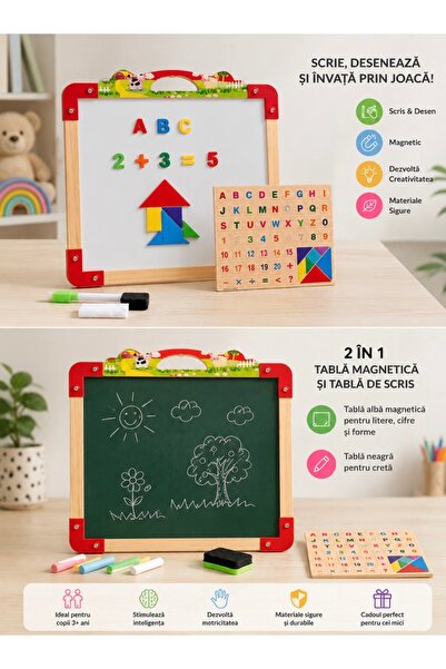 OEM Tablă magnetică educativă 2 în 1 pentru copii