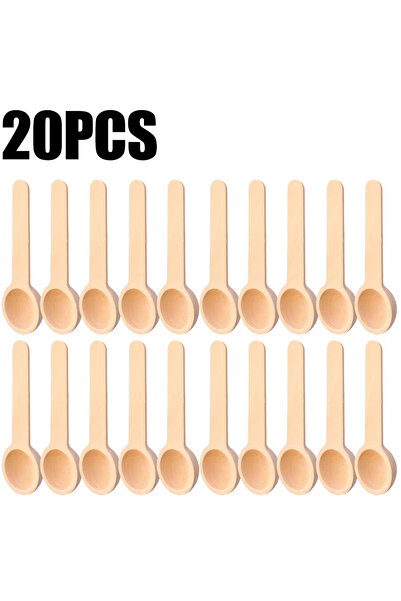 Choice 7.5x2.5x1cm 20PCS Mini Wooden Spoons Seasoning Honey Coffee Cooking Co...