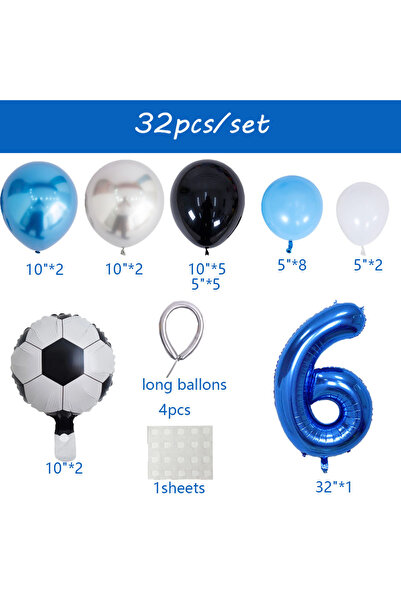 Choice9 مجموعة بالونات كرة القدم رقم 32 بوصة HG9159-6، 32 قطعة، بالونات أرقام...