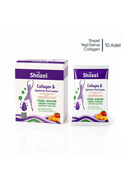 Shazel Kolojenli Ve Hyaluronik Asitli Detoks Yeşil Kahve 10g X 12 Adet