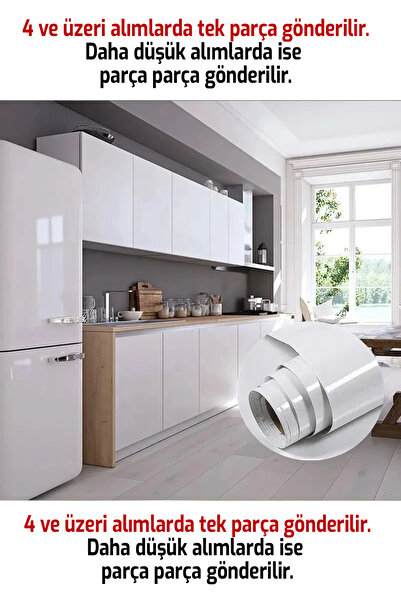 Armut Folyo Parlak Beyaz 50x100 Yapışkanlı Folyo Mutfak Dolap Ve Mobilya Kapl...