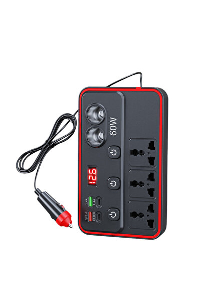Choice1 150W-Plastic shell A Portable Car Inverter 12V to 110V / 24V to 220V ...