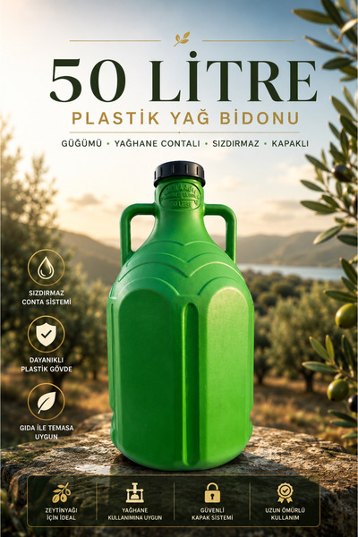 Genel Markalar Ün Plastik 50 Kilo Yağ Bidonu Ve Güğümü Yağhane Contalı Sızdır...