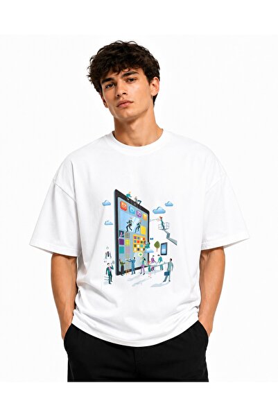 Inscriptie Tricou Unisex Bumbac Premium Casual " Transformare digitală ilustr...