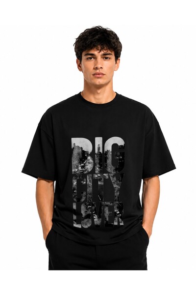 Inscriptie Tricou Unisex Bumbac Premium Casual " Big City Lover "