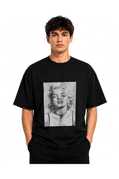 Inscriptie Tricou Unisex Bumbac Premium Casual " Marilyn Monroe cartoon "