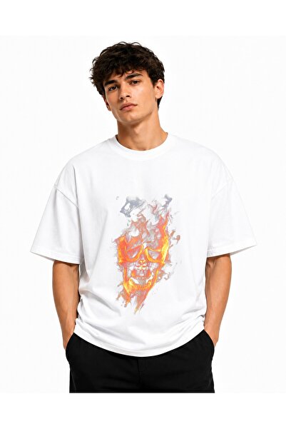 Inscriptie Tricou Unisex Bumbac Premium Casual " Fire head "