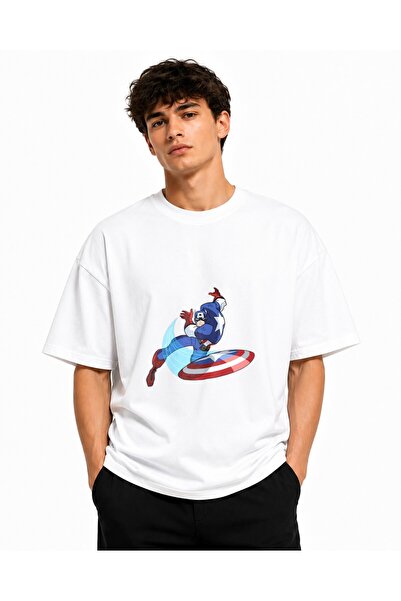 Inscriptie Tricou Unisex Bumbac Premium Casual " Captain America - mightiest ...