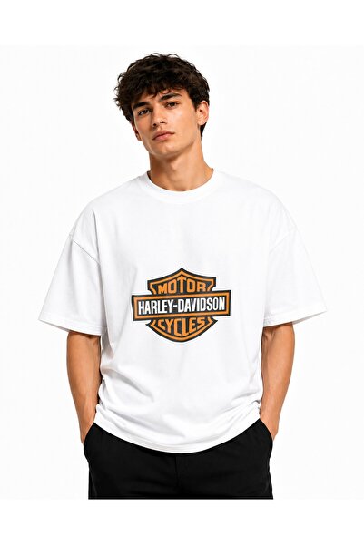Inscriptie Tricou Unisex Bumbac Premium Casual " Harley-Davidson Cycles "