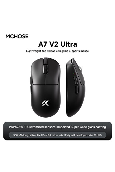 Choice Black A7 V2 Ultra NEW MCHOSE A7 V2 E-sports Mouse Wireless Bluetooth T...