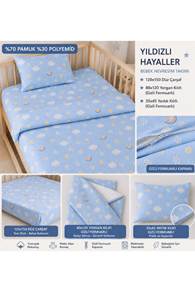 Bebek Bedding Set Animal Themed, Zippered, 60% Cotton 40% Polyamide 80X120 Ch...
