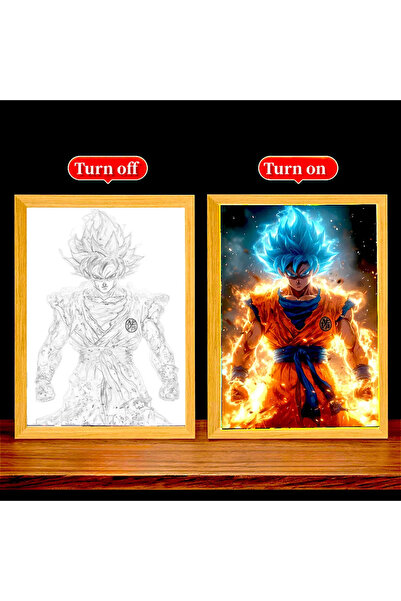 BANDAI Dragon 10 Anime Figure Light Painting Photo Frame Dragon Ball Z Goku L...