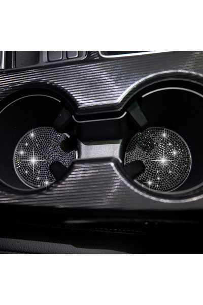 Choice1 black 2pcs Imitation Diamond Fashion Car Cup Cushion Bling Car Cup Ho...