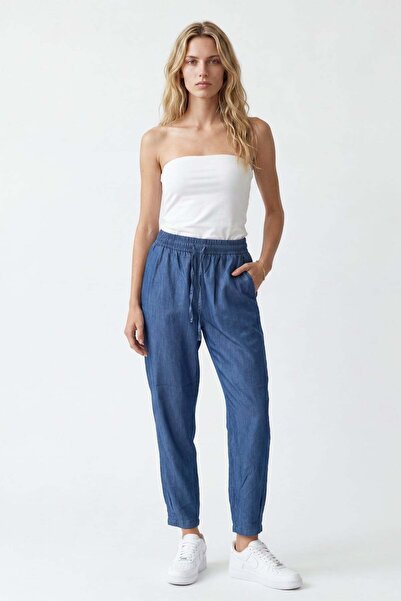 HAKKE PANTALONI casual pentru femei, cu croială lejeră și talie elastică