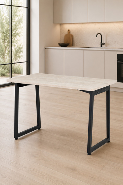 VİLİNZE Biga Sabit Mdf Metal Ayak Mutfak Masası - 70x120 cm