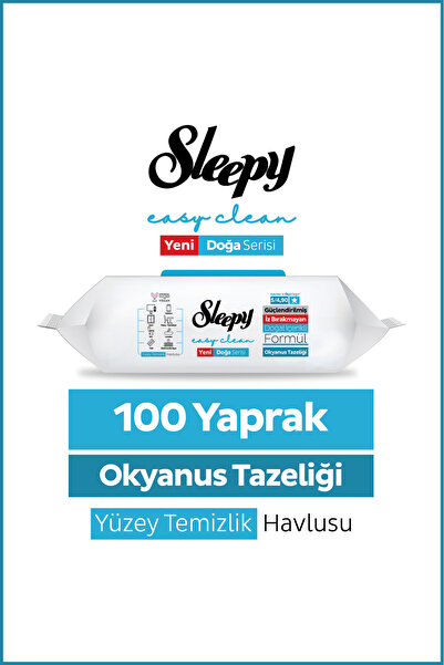 Sleepy Ocean Yüzey Temizlik Havlusu Mendili Okyanus Tazeliği 100 Yaprak