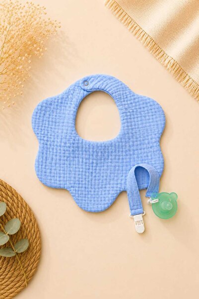 3Baby 8'li Kombin / %100 Organik Pamuklu 8 Katlı Müslin Bebek Önlük, Salya Önlüğü (4 adet) / 8 Katlı Müslin Emzik Askısı (4 adet) / Bebek Hediyelik