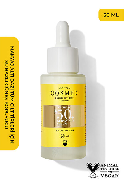 COSMED Sunscreen Spf50 Sun Serum-Under Makeup/Sun Essentials Spf50+ Glowy Sun...