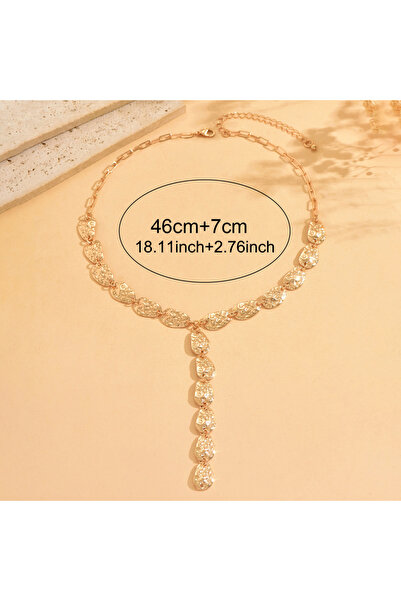 Choice GOLD 46cm N-968 Vintage Y Shaped Lariat Necklace Gold Irregular Hammer...