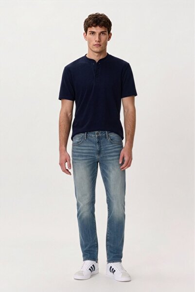 BANNY JEANS Чоловічі джинси прямого крою, синього кольору