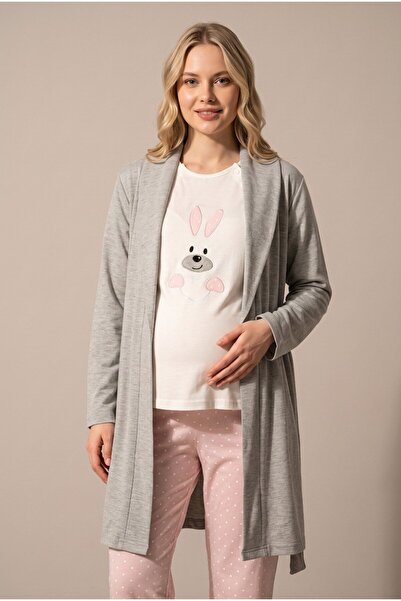 Generic Brand Women's Powder Rabbit Printed New Season Pajamas Set with Nursi...