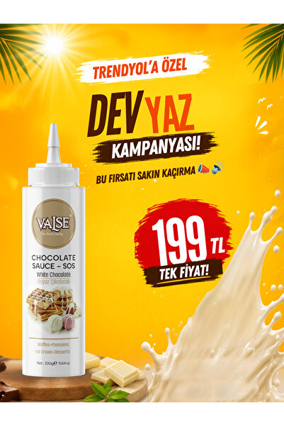 Valse Gerçek Beyaz Çikolatalı Sos (Glutensiz) 330 Gr Waffle & Pankek & Meyve ...