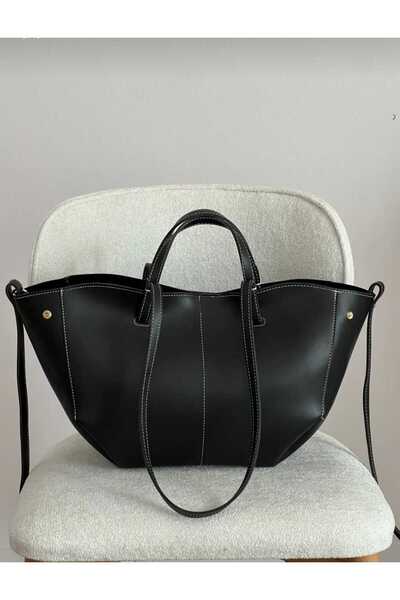 ÖZÜM TAKI Women's Large Size Arm and Shoulder Polen Bag Black