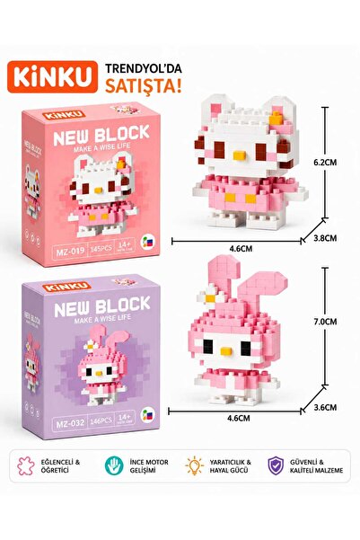 KİNKU Süper 2 li Set Sevgiliye Hediye H kitty- Melodi Minibloklar keyifli vakit