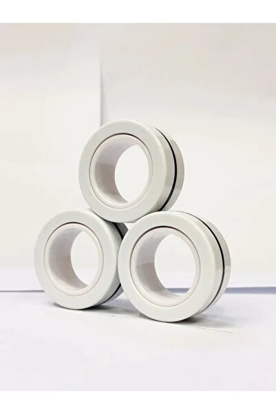 Choice WHITE 3Pcs Magnetic Rings Fidget Toy Set Adult Fidget Magnets Spinner ...