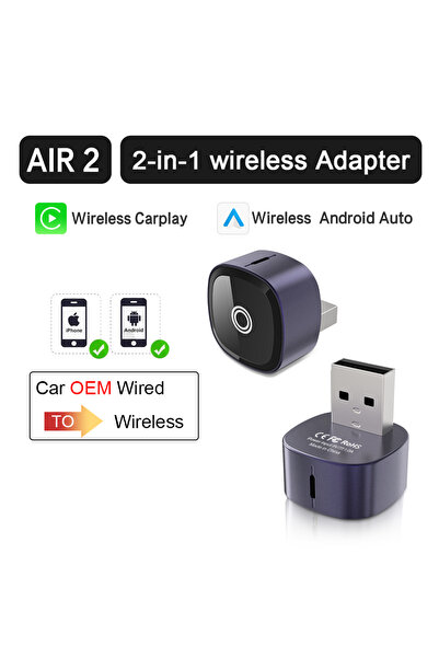 choice2 Air 2-Purple New XUDA 2 in 1 Wireless CarPlay Adapter&Android Auto Wi...