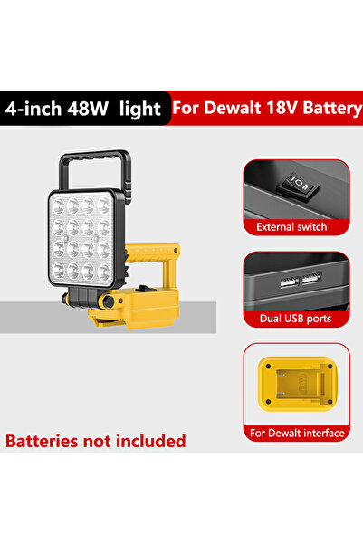 Choice1 4 inch LED working lantern for Dewalt 18V 20V Li-ion battery with Dua...