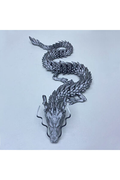 Choice 60CM shiny silver 60cm 3D Printing Dragon Toy Chinese Dragon Rotated C...