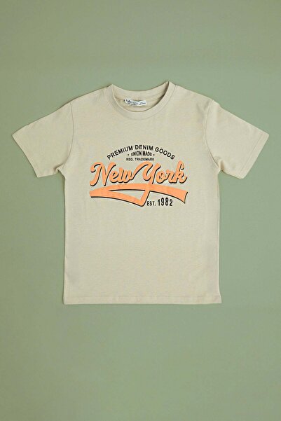 Fulla Moda Tricou pentru băieți cu imprimeu New York, cu guler tip crewneck