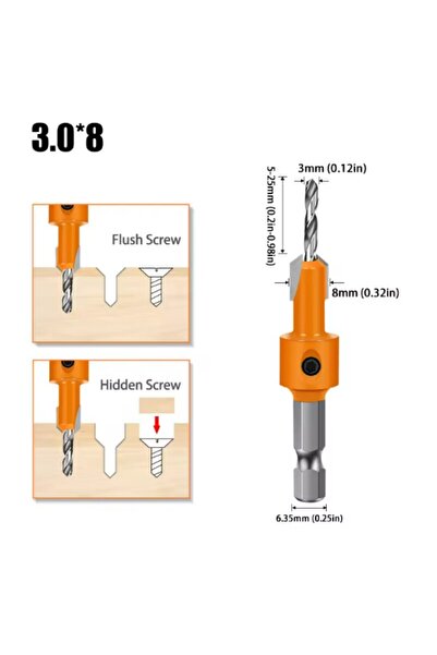 choice2 3.0X8mm 1-5PCS 8mm Shank HSS Woodworking Countersink Router Bit Screw...