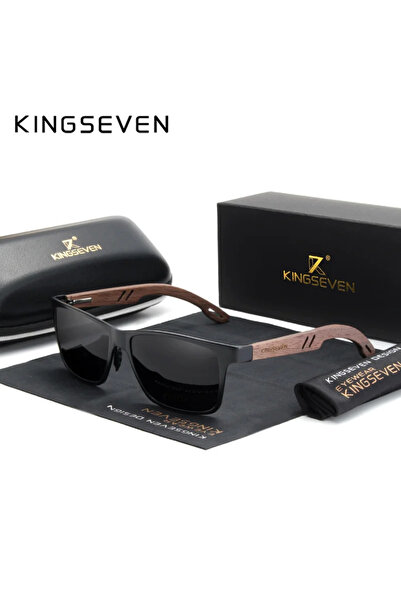 Choice1 black Walnut Wood KINGSEVEN Aluminum Handmade Walnut Wooden Sunglasse...