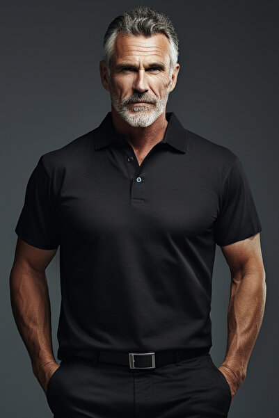 Erkek Siyah Polo Yaka T-Shirt