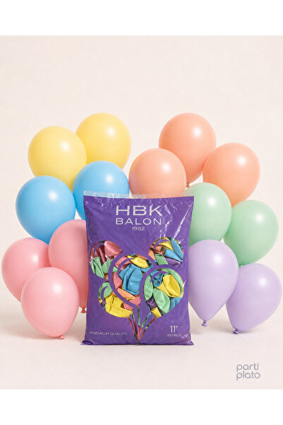 HBK Balon Makaron 11" Balloons Hbk Mixed Colors 100Pcs