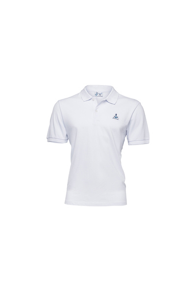 ANEMOSS Anchor Men's Polo Collar T-Shirt, Whi