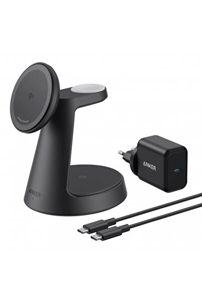 Anker Incarcator Retea Wireless MagGo 3in1, 15W, 1.67A, Negru B25M4G11