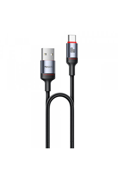 Yesido Cablu Date si Incarcare USB-A - USB-C CA130C, 18W, 2m, Negru