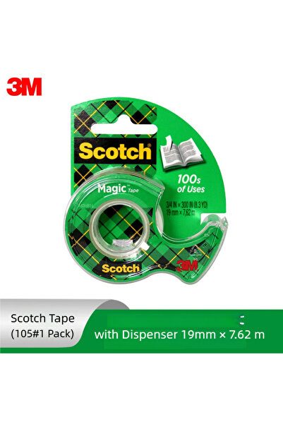3M شريط لاصق سحري 19 مم × 7.62 م، 105 قطعة، مع موزع، شريط سكوتش غير مرئي، لوا...