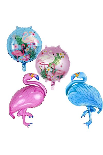 partidolu Hawai Flamingo Yaza Merhaba Folyo Balon 4 Adet
