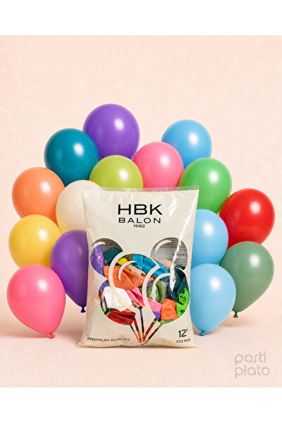 HBK Balon بالونات باستيل 12 بوصة HBK متنوعة 100 قطعة