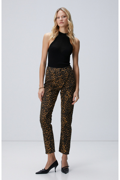 Network Straight Fit Desenli Denim Pantolon