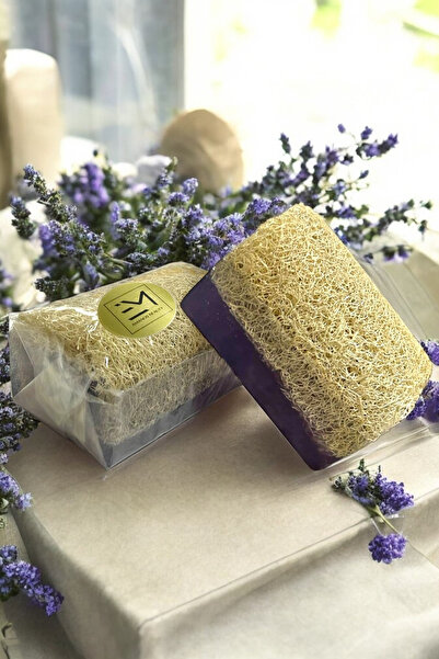 EM AMANOS BEAUTY Doğal Kabak Lifli Lavanta Özlü Sabun